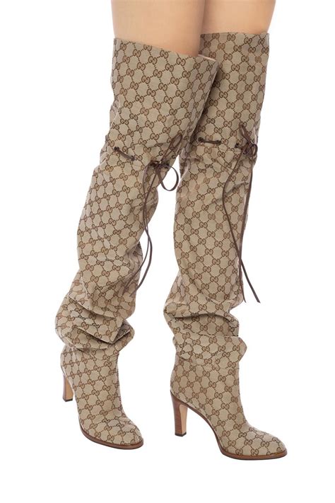 brown gucci rain boots|gucci thigh high boots sale.